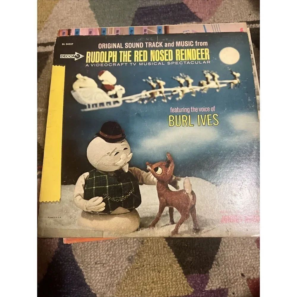 Original Decca Press Burl Ives Rudolph The Red Nosed Reindeer LP Ships Priority